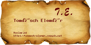Tomásch Elemér névjegykártya
