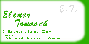elemer tomasch business card