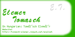 elemer tomasch business card